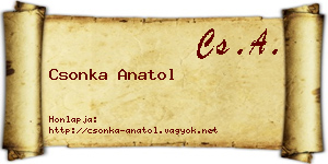 Csonka Anatol névjegykártya